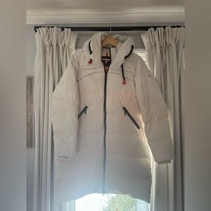 Women's Orolay Long White Puffer Coat
